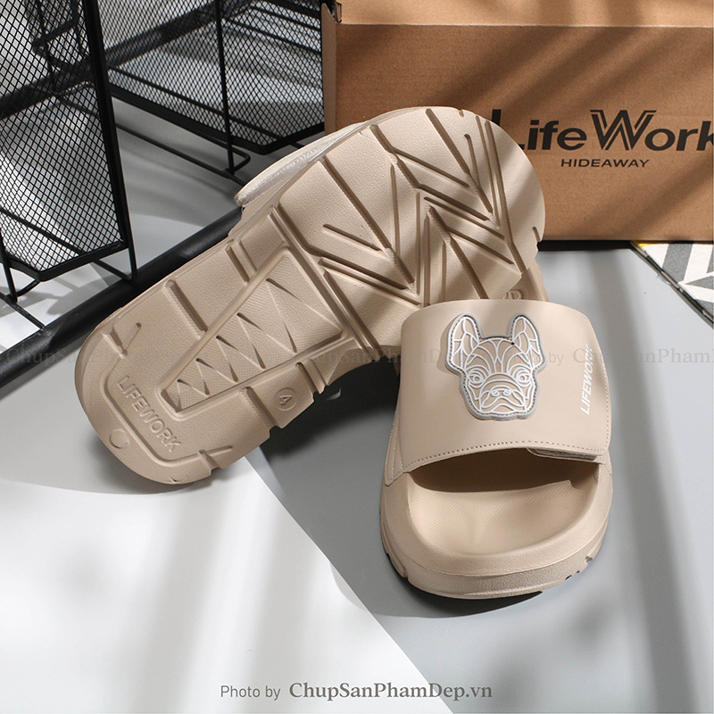 Dép Quai Dán Xé Logo LifeWork 3D Tiện Lợi