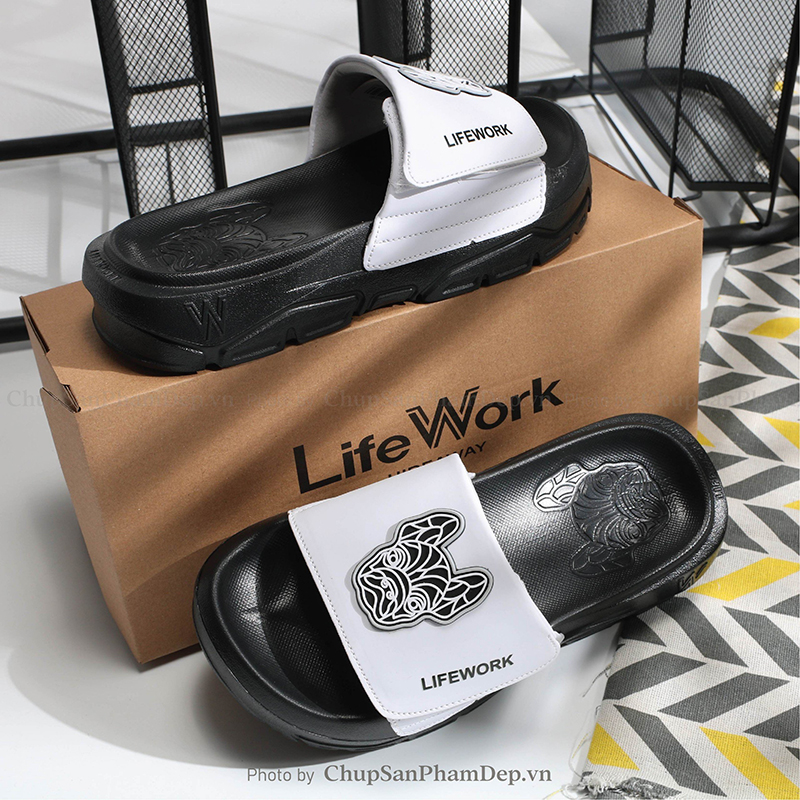 Dép Quai Dán Xé Logo LifeWork 3D Tiện Lợi
